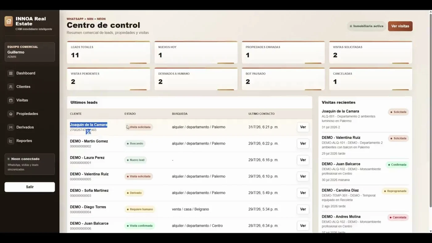 CRM inmobiliario de Nexo Propiedades